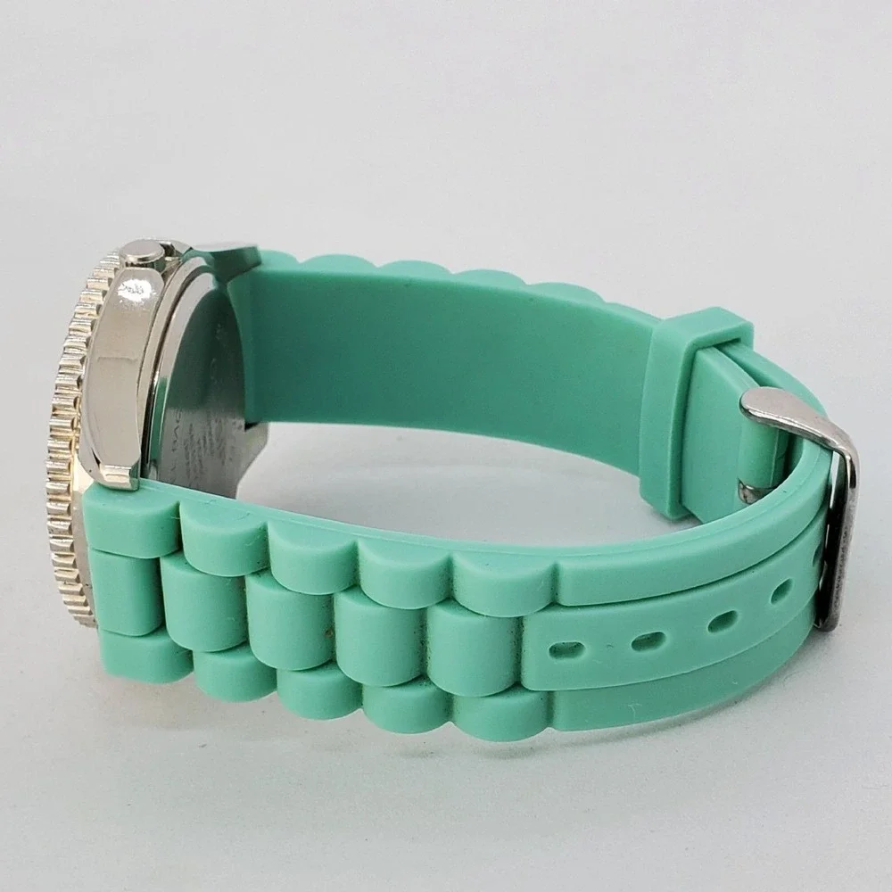 Gossip 40MM Women's‎ Watch Aqua Dial Bezel Plastic Bands New Battery